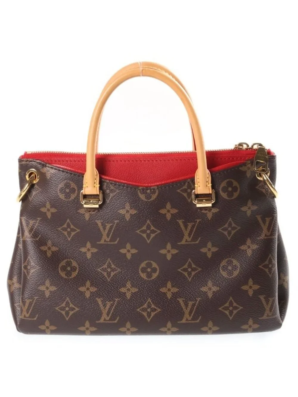 Louis Vuitton Monogram Pallas BB Handbag 2-Way Shoulder Leather Brown